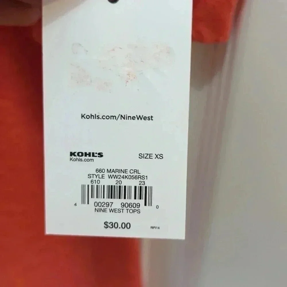 NINE West women's coral blouse xsmall